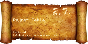 Rajner Tekla névjegykártya